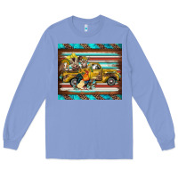 Colony Blue western truck farm animals serape leopard turquoise's Long Sleeve Tee - BarkalooDesign