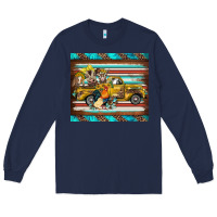 Navy western truck farm animals serape leopard turquoise's Long Sleeve Tee - BarkalooDesign