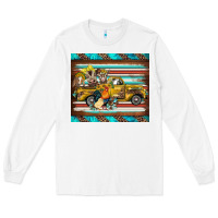 White western truck farm animals serape leopard turquoise's Long Sleeve Tee - BarkalooDesign