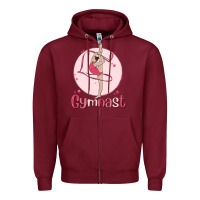 Burgundy gymnast Zipper Hoodie - MaliasSmallBusiness