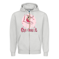 Dove Grey gymnast Zipper Hoodie - MaliasSmallBusiness