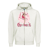 Oatmeal Heather gymnast Zipper Hoodie - MaliasSmallBusiness