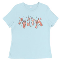 Baby Blue ballerina ballet shoes Ladies Tee - MaliasSmallBusiness