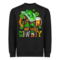 Black one lucky  cowboy with hat and boots Heavyweight Sweatshirt - AdoDesignShop