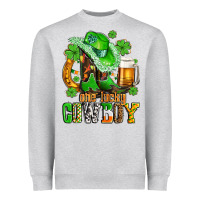 Heather Grey one lucky  cowboy with hat and boots Heavyweight Sweatshirt - AdoDesignShop