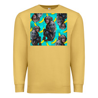 Antique Gold Chimpanzee And Banana Premium Sweatshirt - LillyAllenDesigns