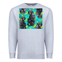 Heather Grey Chimpanzee And Banana Premium Sweatshirt - LillyAllenDesigns