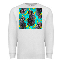 Oatmeal Heather Chimpanzee And Banana Premium Sweatshirt - LillyAllenDesigns