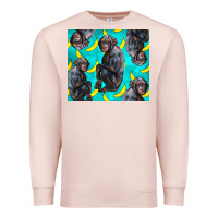 Pale Pink Chimpanzee And Banana Premium Sweatshirt - LillyAllenDesigns