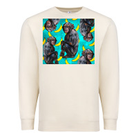 Sandshell Chimpanzee And Banana Premium Sweatshirt - LillyAllenDesigns