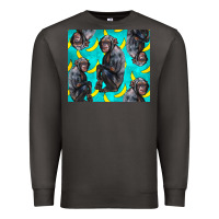 Smoke Chimpanzee And Banana Premium Sweatshirt - LillyAllenDesigns