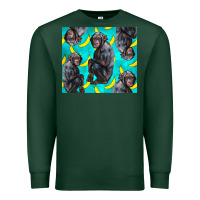 Sports Green Chimpanzee And Banana Premium Sweatshirt - LillyAllenDesigns