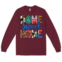 Burgundy Home Sweet Home Long Sleeve Tee - LillyAllenDesigns