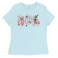 Baby Blue christmas ballerina shoes Ladies Tee - MaliasSmallBusiness