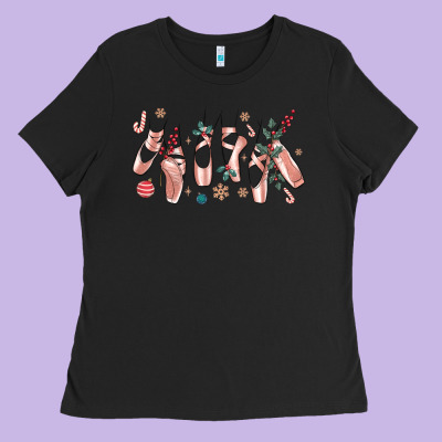 Ladies Tee christmas ballerina shoes