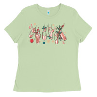 Matcha christmas ballerina shoes Ladies Tee - MaliasSmallBusiness