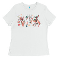 White christmas ballerina shoes Ladies Tee - MaliasSmallBusiness