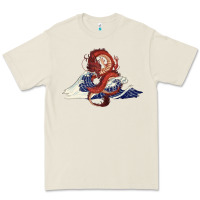 Bone asian dragon and ocean waves Premium Tee - RanaPortraitStore