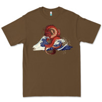 Cacao asian dragon and ocean waves Premium Tee - RanaPortraitStore