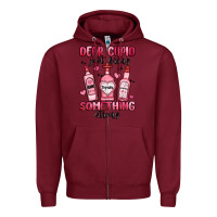 Burgundy dear cupid just bring something strong Zipper Hoodie - MaliasSmallBusiness