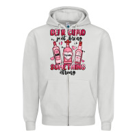 Dove Grey dear cupid just bring something strong Zipper Hoodie - MaliasSmallBusiness