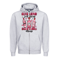 Heather Grey dear cupid just bring something strong Zipper Hoodie - MaliasSmallBusiness