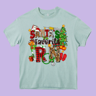 Santa's Favorite Rn Heavy Core Tee Designed By Zillion Design Studio