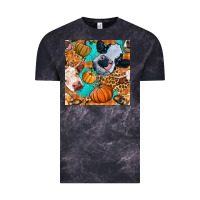 Cloud Black autumn cows seamless pattern Vintage Tee - BundleAndBundleShop