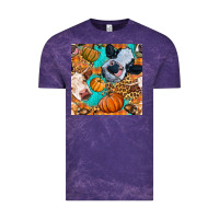 Cloud Purple autumn cows seamless pattern Vintage Tee - BundleAndBundleShop