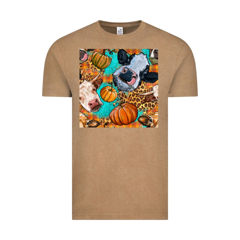 Autumn Cows Seamless Pattern Vintage Tee by BundleAndBundleShop | Teevron