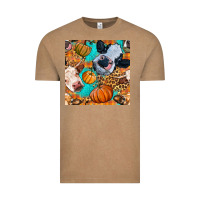 Vintage Coffee autumn cows seamless pattern Vintage Tee - BundleAndBundleShop