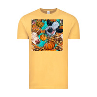 Vintage Mustard autumn cows seamless pattern Vintage Tee - BundleAndBundleShop