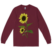 Burgundy Buttercream Sunflower Long Sleeve Tee - LillyAllenDesigns