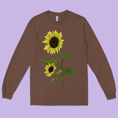Buttercream Sunflower Long Sleeve Tee Designed By Lillyallendesigns