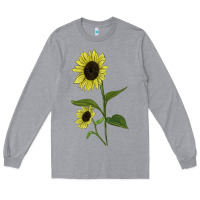 Heather Grey Buttercream Sunflower Long Sleeve Tee - LillyAllenDesigns