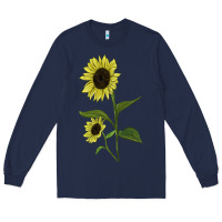 Navy Buttercream Sunflower Long Sleeve Tee - LillyAllenDesigns