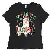 Black fa la la llama Ladies Tee - MaliasSmallBusiness