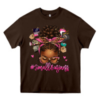 Chocolate Brown small business afro messy bun Heavy Core Tee - texasbilliewilder