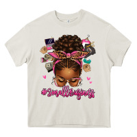 Cream small business afro messy bun Heavy Core Tee - texasbilliewilder