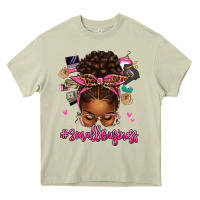 Small Business Afro Messy Bun Heavy Core Tee | Teevron