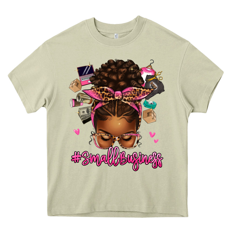 Small Business Afro Messy Bun Heavy Core Tee by texasbilliewilder | Teevron