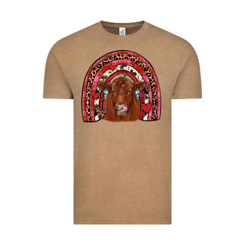 Valentines Red Angus Rainbow Vintage Tee by JahusDesignShop | Teevron