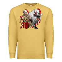 Antique Gold Christmas Baboon Baby And Mama Premium Sweatshirt - LillyAllenDesigns