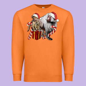 Christmas Baboon Baby And Mama Premium Sweatshirt Designed By Lillyallendesigns