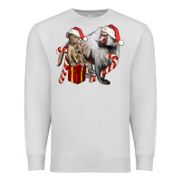 Dove Grey Christmas Baboon Baby And Mama Premium Sweatshirt - LillyAllenDesigns