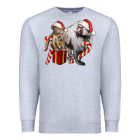 Heather Grey Christmas Baboon Baby And Mama Premium Sweatshirt - LillyAllenDesigns