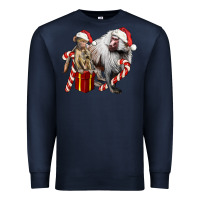 Navy Christmas Baboon Baby And Mama Premium Sweatshirt - LillyAllenDesigns
