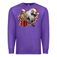 Purple Christmas Baboon Baby And Mama Premium Sweatshirt - LillyAllenDesigns