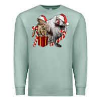 Seafoam Christmas Baboon Baby And Mama Premium Sweatshirt - LillyAllenDesigns