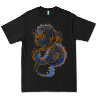 Black blue and orange dragon Premium Tee - RanaPortraitStore
